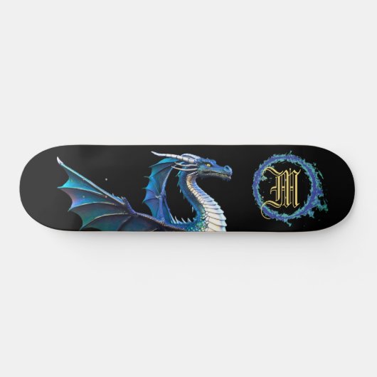 Skateboard *~* Métallique AP88 Dragon doré élémentaire BLEU (Horz)
