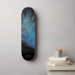 Skateboard *~* Météo de nuit cosmique Sky Pastel Boho<br><div class="desc">* Énergétiquement Amélioré Magique Mystique Costique Céleste Bohème Tzigane Rustique étonnamment belle sombre Midnight Marine Bleu Aquarelle ciel arrière - plan et scintillant céleste conception de plume cosmique. La plume magique est très légère et le whisky. * Customisez / Personnalisez avec vos INITIALES / MONOGRAM ou NOM. Utilisez le concepteur...</div>