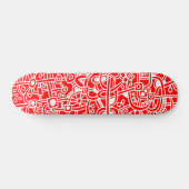 Skateboard Metropolis I - Blanc sur rouge (Horz)