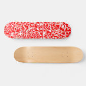 Skateboard Metropolis I - Blanc sur rouge (Horz)