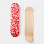 Skateboard Metropolis I - Blanc sur rouge (Recto)