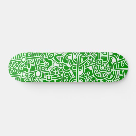 Skateboard Metropolis I - Blanc sur vert (Horz)