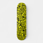 Skateboard Metropolis I - Noir sur Jaune (Devant)