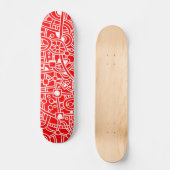 Skateboard Metropolis II - Blanc sur rouge (Recto)