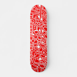 Skateboard Metropolis II - Blanc sur rouge