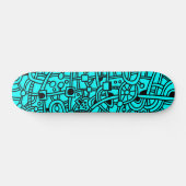 Skateboard Metropolis II - Noir sur Cyan (Horz)