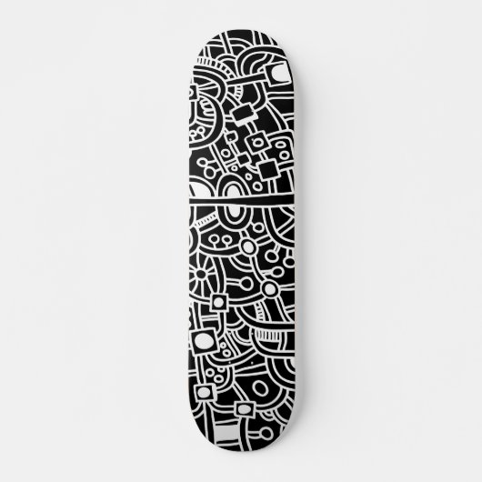 Skateboard Metropolis III - Blanc sur noir (Devant)