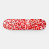 Skateboard Metropolis III - Blanc sur rouge (Horz)