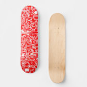 Skateboard Metropolis III - Blanc sur rouge (Recto)