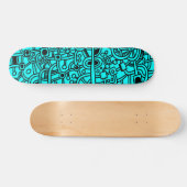 Skateboard Metropolis III - Noir sur Cyan (Horz)