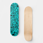 Skateboard Metropolis III - Noir sur Cyan (Recto)