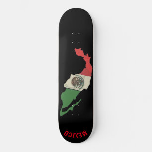 Skateboard Mexique Fierté Drapeau Mexicain Vert Rouge Blanc