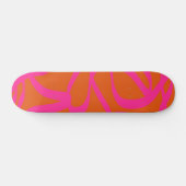 Skateboard Mi-Siècle Abstrait Moderne Lignes Orange Et Rose (Horz)