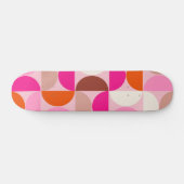 Skateboard Mi-siècle Moderne Abstrait Motif rose orange (Horz)