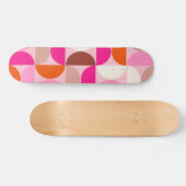 Skateboard Mi-siècle Moderne Abstrait Motif rose orange (Horz)