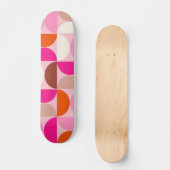 Skateboard Mi-siècle Moderne Abstrait Motif rose orange (Recto)