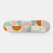 Skateboard Mi-siècle moderne Sage Vert Blush Orange Motif (Horz)
