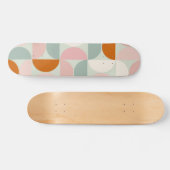 Skateboard Mi-siècle moderne Sage Vert Blush Orange Motif (Horz)