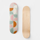 Skateboard Mi-siècle moderne Sage Vert Blush Orange Motif (Recto)