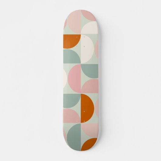 Skateboard Mi-siècle moderne Sage Vert Blush Orange Motif (Devant)