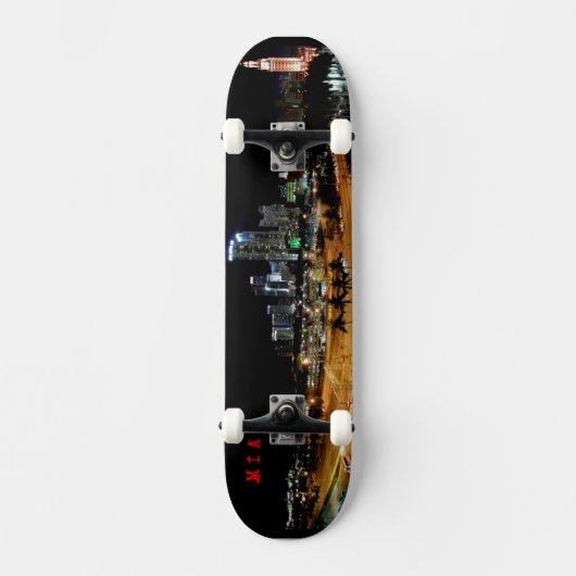 Skateboard ~Miami Skyline~ MIA SKATE DECK, CUSTOMISEZ-LE ! (Recto)