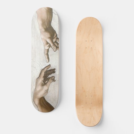 Skateboard Michaelangelo Hands Creation Adam God (Recto)