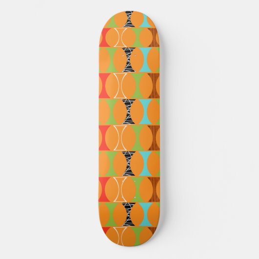 Skateboard Mid Century Modern Orange Motif Skate (Recto)