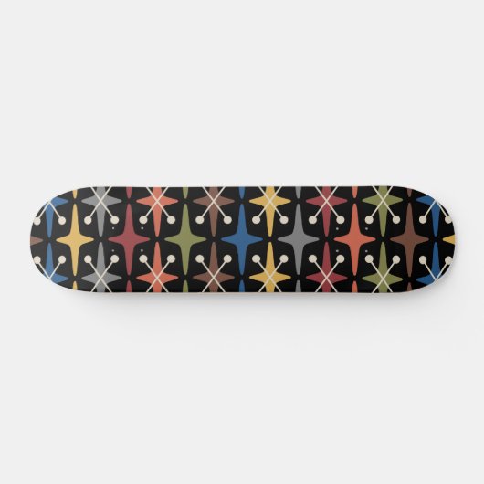Skateboard Mid Century Modern Starburst Pattern (Horz)
