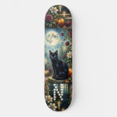 Skateboard Midnight Moon Black Cat Botanicals Monogramme Myst (Recto)
