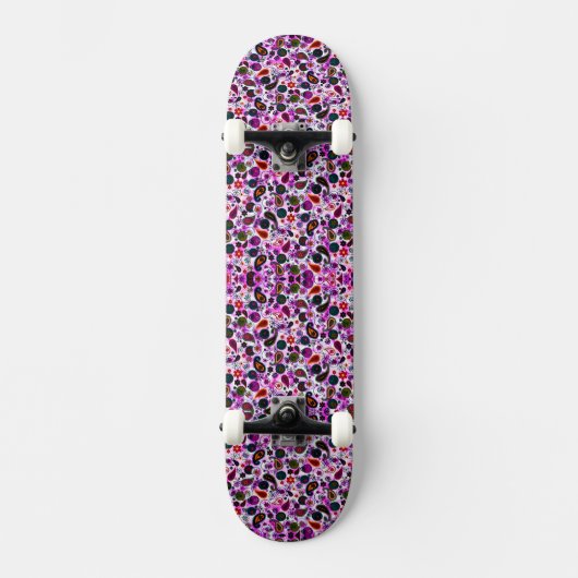 Skateboard Mignolette motif cachemire coloré (Recto)