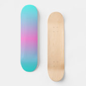 Skateboard mignon caisson ombre sirène rose Fuchsia turquoise (Recto)