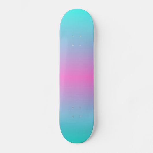 Skateboard mignon caisson ombre sirène rose Fuchsia turquoise (Recto)