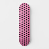 Skateboard Mignon Chic Points Rose et Noir (Recto)
