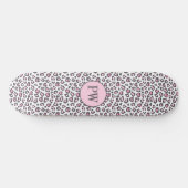 Skateboard Mignon Imprimé Léopard Rose Gris (Horz)