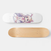 Skateboard mignon, lapin anime Pâques (Horz)