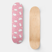 Skateboard Mignon Lapin Kawaii Rose Doodle (Recto)