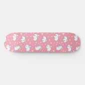 Skateboard Mignon Lapin Kawaii Rose Doodle (Horz)