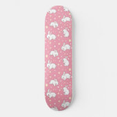 Skateboard Mignon Lapin Kawaii Rose Doodle (Recto)