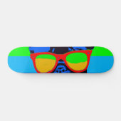 Skateboard Mignonne French bulldog avec lunettes Style pop (Horz)
