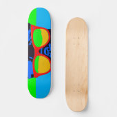 Skateboard Mignonne French bulldog avec lunettes Style pop (Recto)