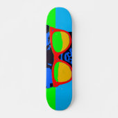 Skateboard Mignonne French bulldog avec lunettes Style pop (Devant)