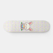 Skateboard Mignonne lapin de printemps/Pâques avec oeuf (Horz)