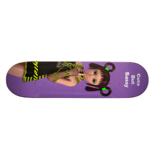 Skateboard Mignonne, Mais Sassy Anime Kawaii Girl Avec Attitu