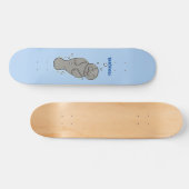 Skateboard Mignonne manatée bébé avec bulles illustration (Horz)