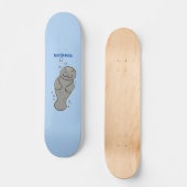 Skateboard Mignonne manatée bébé avec bulles illustration (Recto)