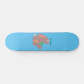 Skateboard Mignons lapin lapin lapin assis avec dessin de car (Horz)