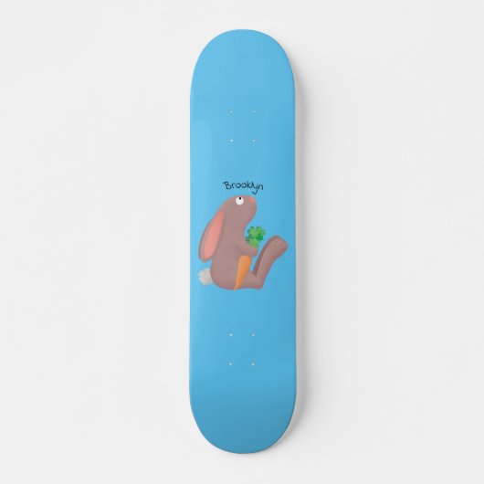 Skateboard Mignons lapin lapin lapin assis avec dessin de car (Devant)