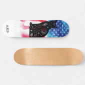 Skateboard *~* Militaire COSMIC CAT Rouge Blanc Bleu (Horz)