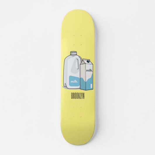 Skateboard Milk cartoon illustration (Devant)