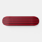 Skateboard Minimal moderne rouge et noir rayé (Horz)